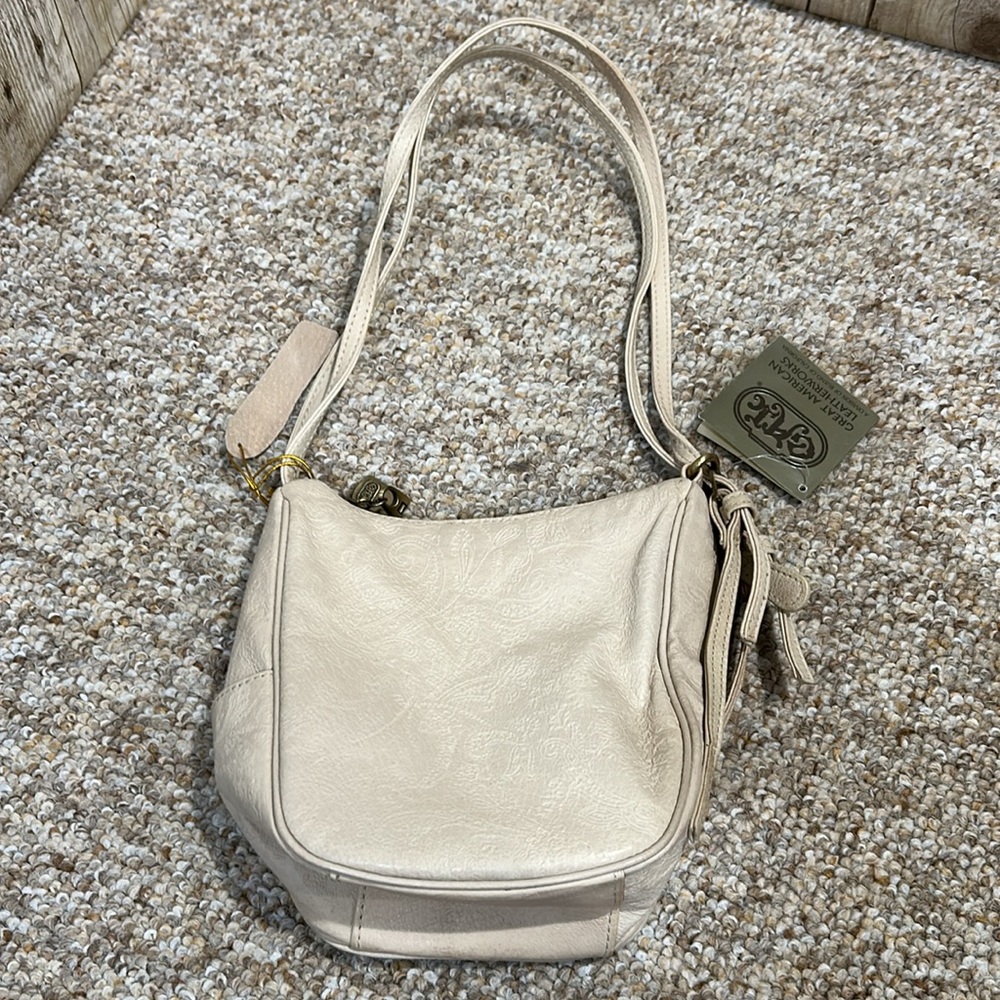 Great American Leatherworks leather mini shoulder bag NWT Paisley leather design - Picture 5 of 13